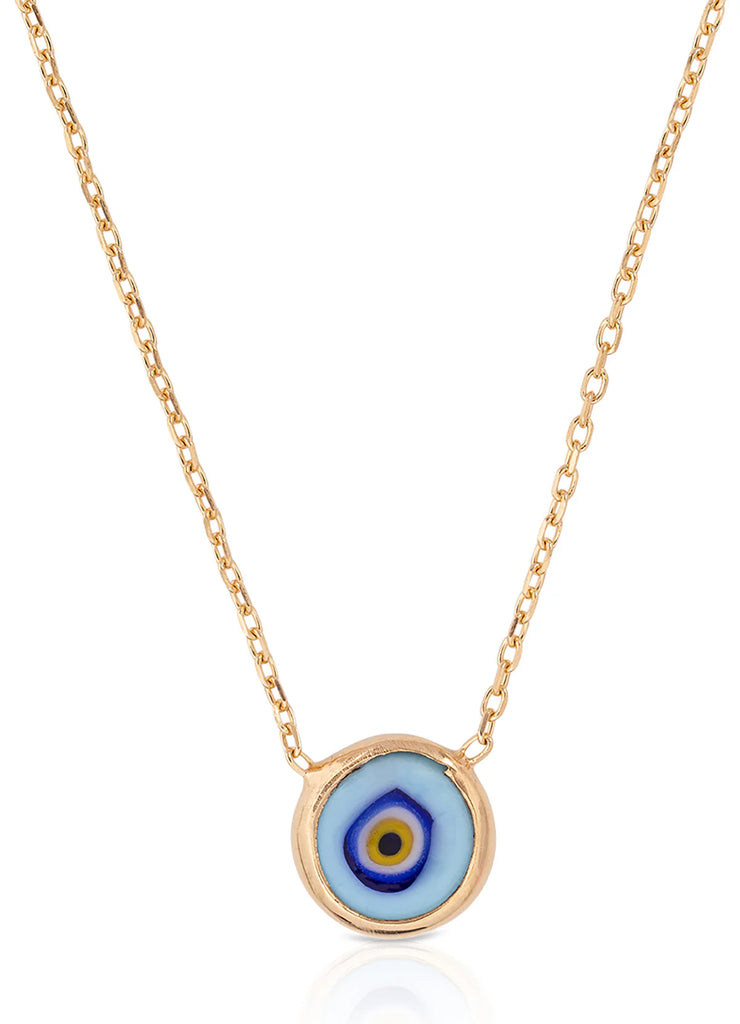 Elaine Necklace in Light blue/Gold