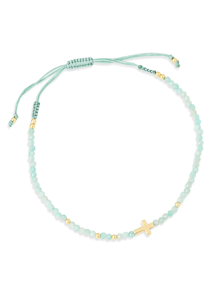 Hellenic Cross Bracelet in Amazonite