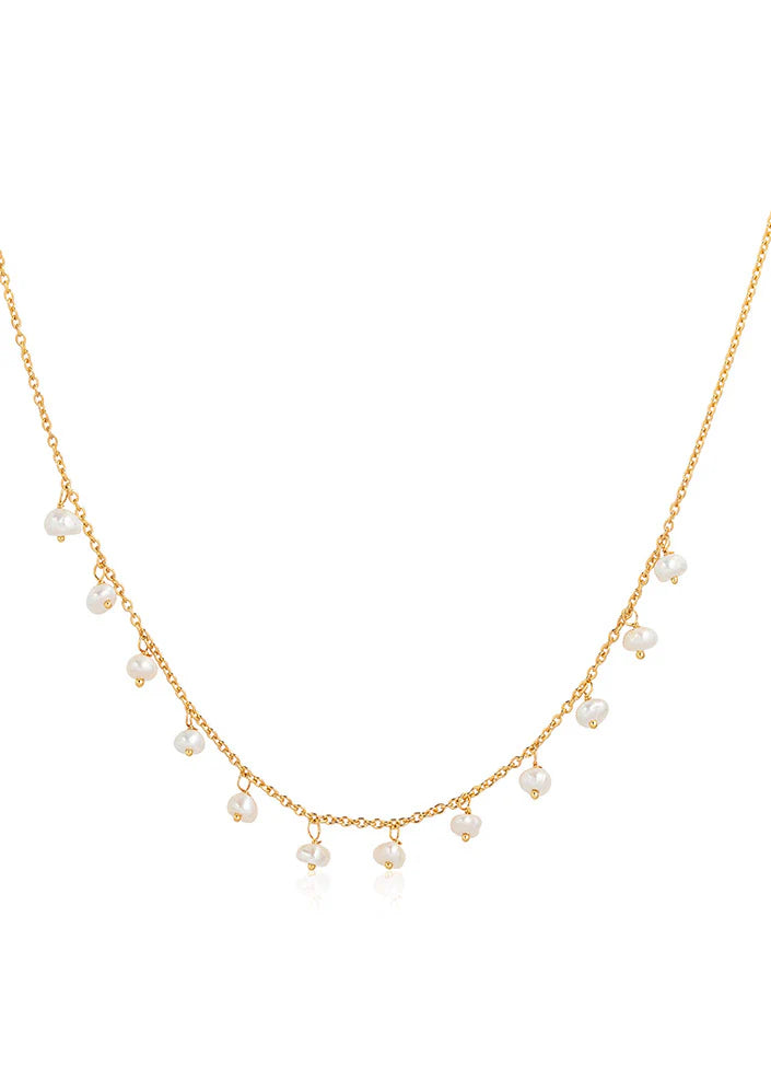 Selene Pearl Necklace in Gold