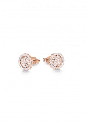 Double Circle Stud Earrings in Gold