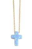 Cross Opalite Necklace in Gold