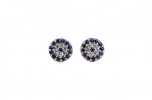 Evil Eye Earrings in Blue (Small)