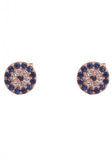 Evil Eye Earrings in Blue and Rose Gold