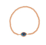 Rhodes Eye Beaded Bracelet in Rose Gold