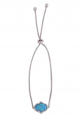 Hamsa Opalite Tennis Bracelet in Rose Gold