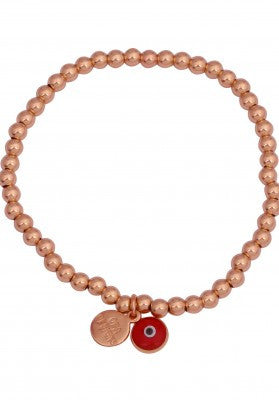 Eye Love Beaded Bracelet in Rose Gold with Black Eye