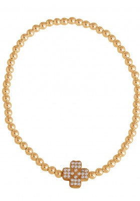 Cross My Heart Beaded Bracelet in Sterling Silver