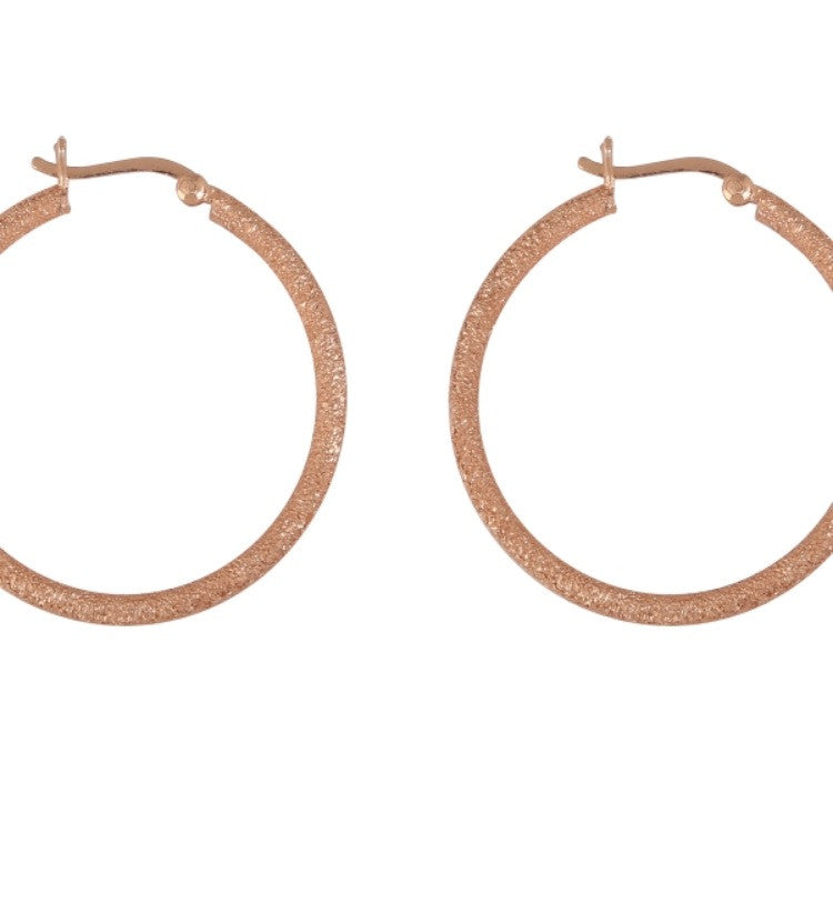 Shimmer Hoop Earrings in Sterling Silver