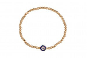 Small Eye Beaded Bracelet in Silver