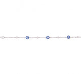 Three Eye and Three Diamond Bracelet in Sterling Silver