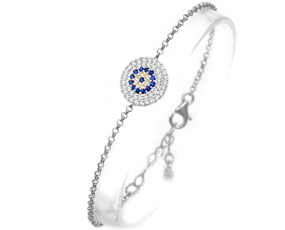 Celebrity Eye Disc Sterling Silver Bracelet