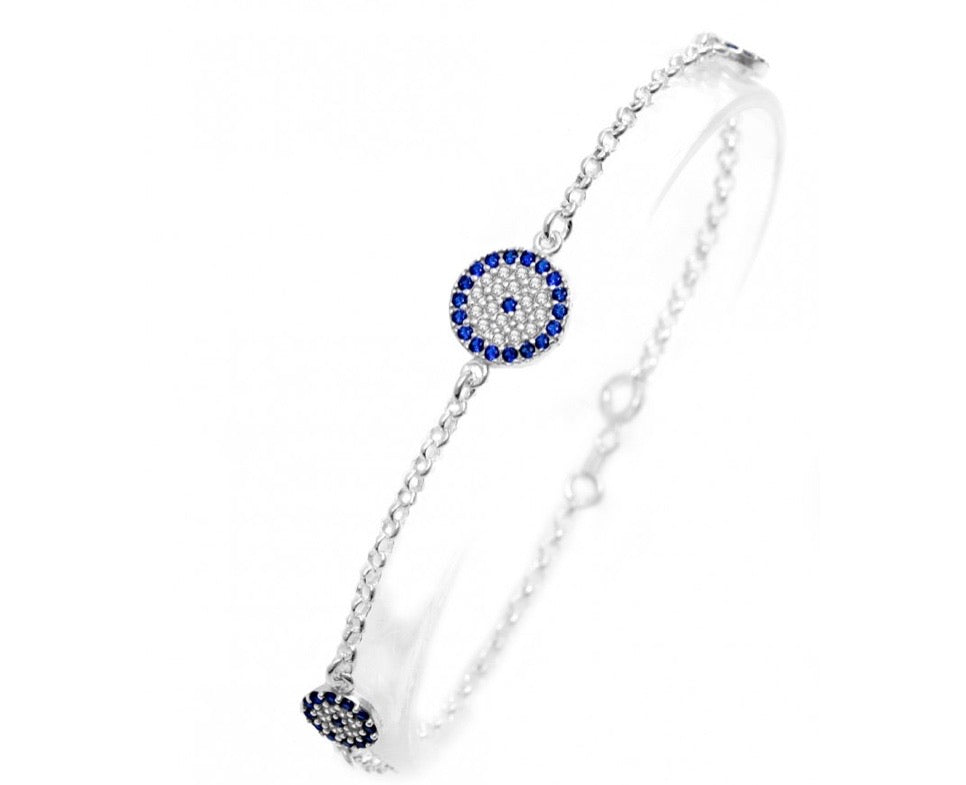 Thalassa Evil Eye Bracelet in Sterling Silver