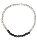 Crystal Blue Beaded Bracelet in Rose Gold