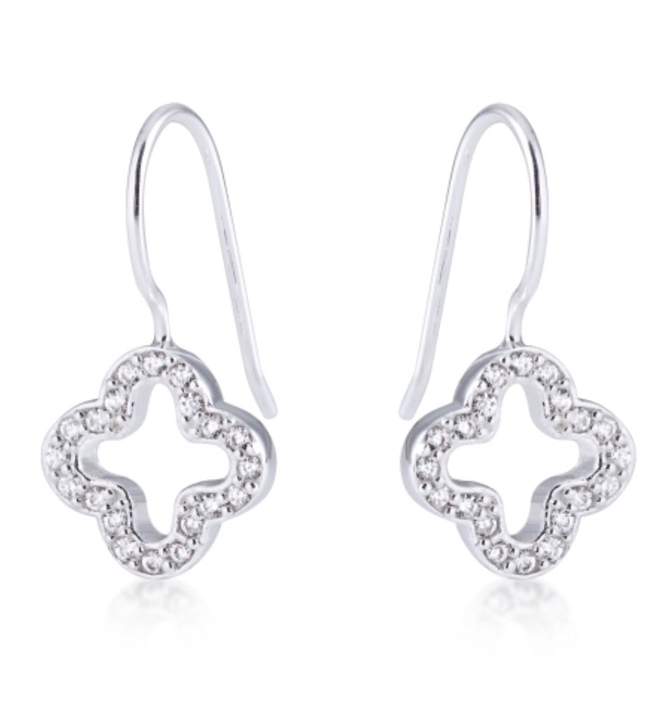 Clover Drop Earrings in Rose Gold