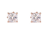 Diamonte Square 6mm Stud Earrings in Sterling Silver