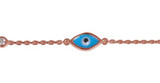 Blue Eye and Diamonte Bracelet in Rose Gold