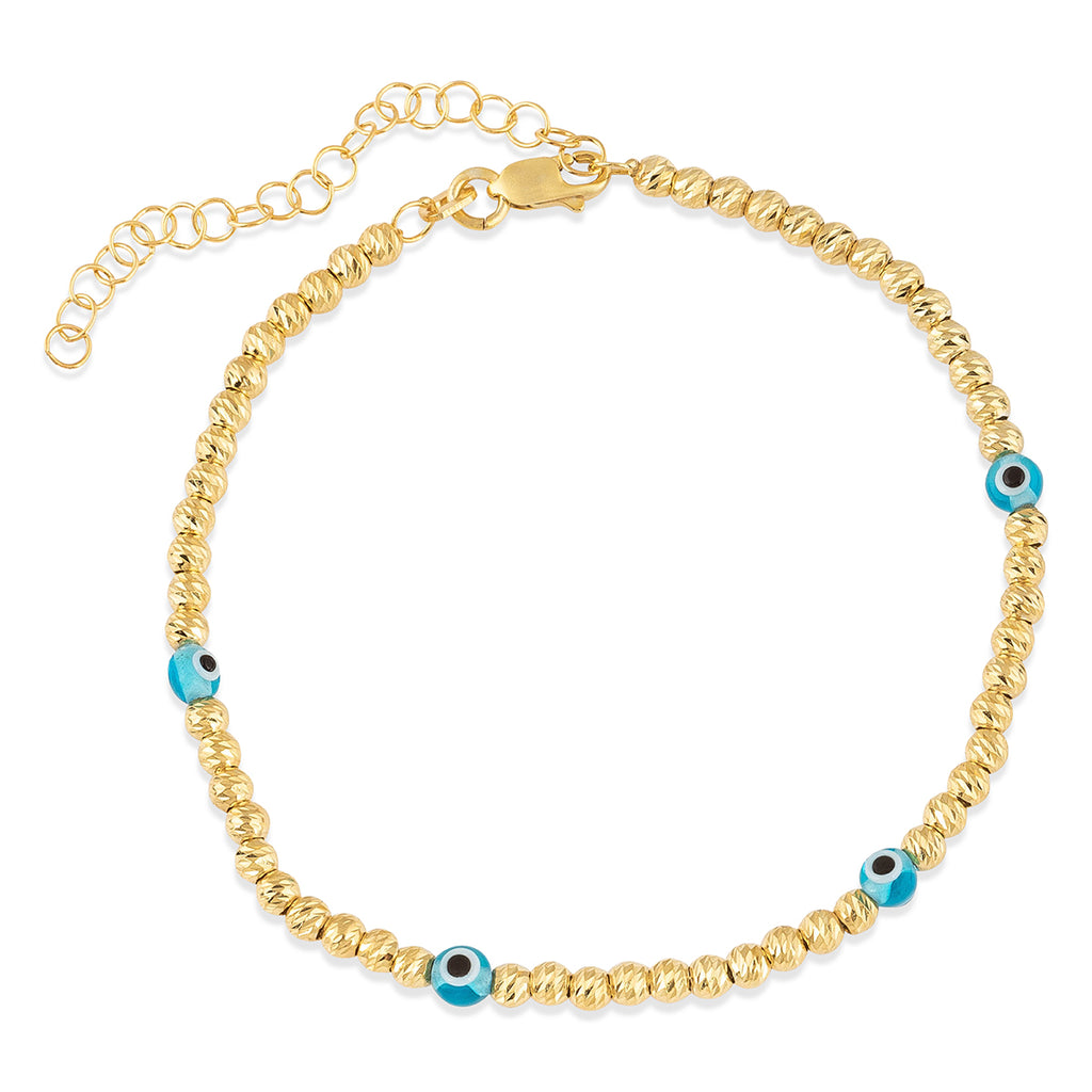 See You Around Beaded Bracelet in Gold