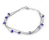 Looped Greek Mati Bracelet in Sterling Silver