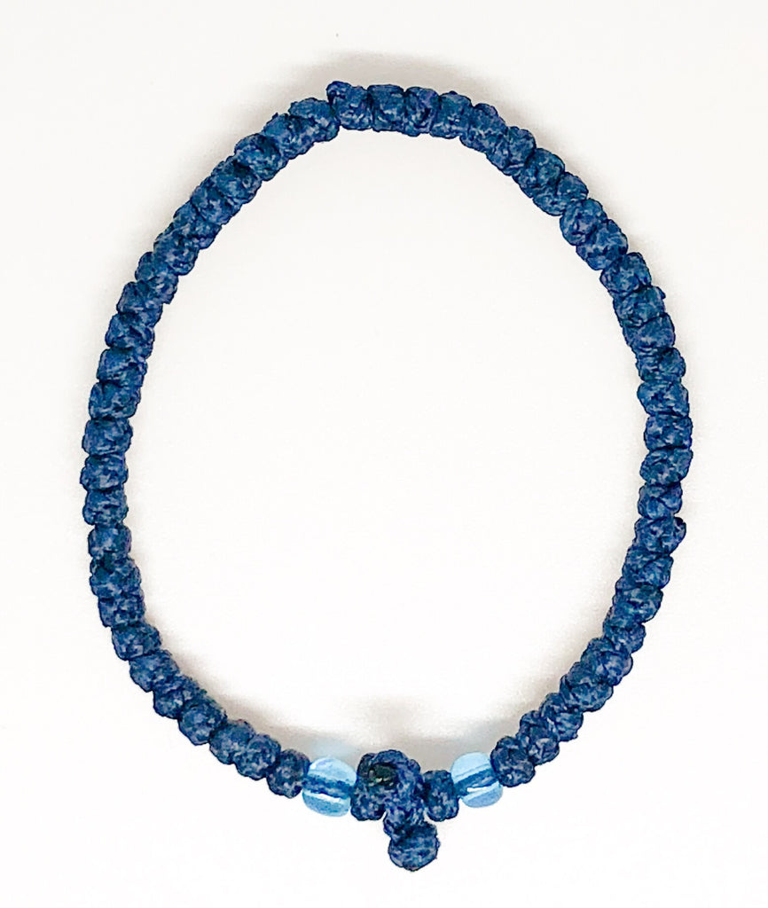 Dark Blue Komboskini with Pale Blue Beads
