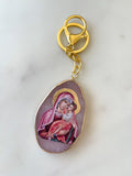 Rose Quartz Panagia Keychain