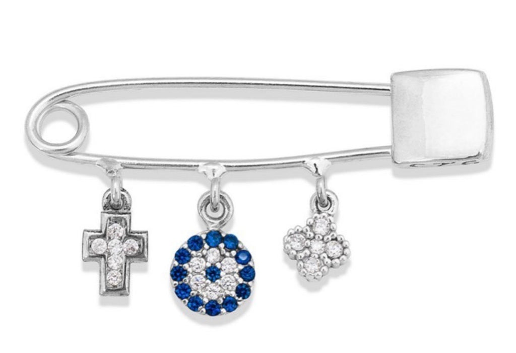 Diamanté Baby Pin in Silver