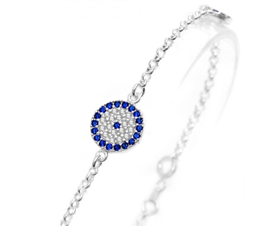 Thalassa Evil Eye Bracelet in Sterling Silver