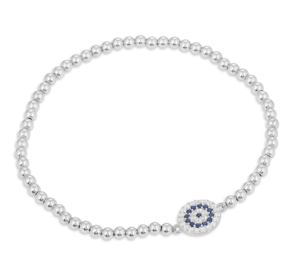 Wish Me Luck Beaded Bracelet in Silver