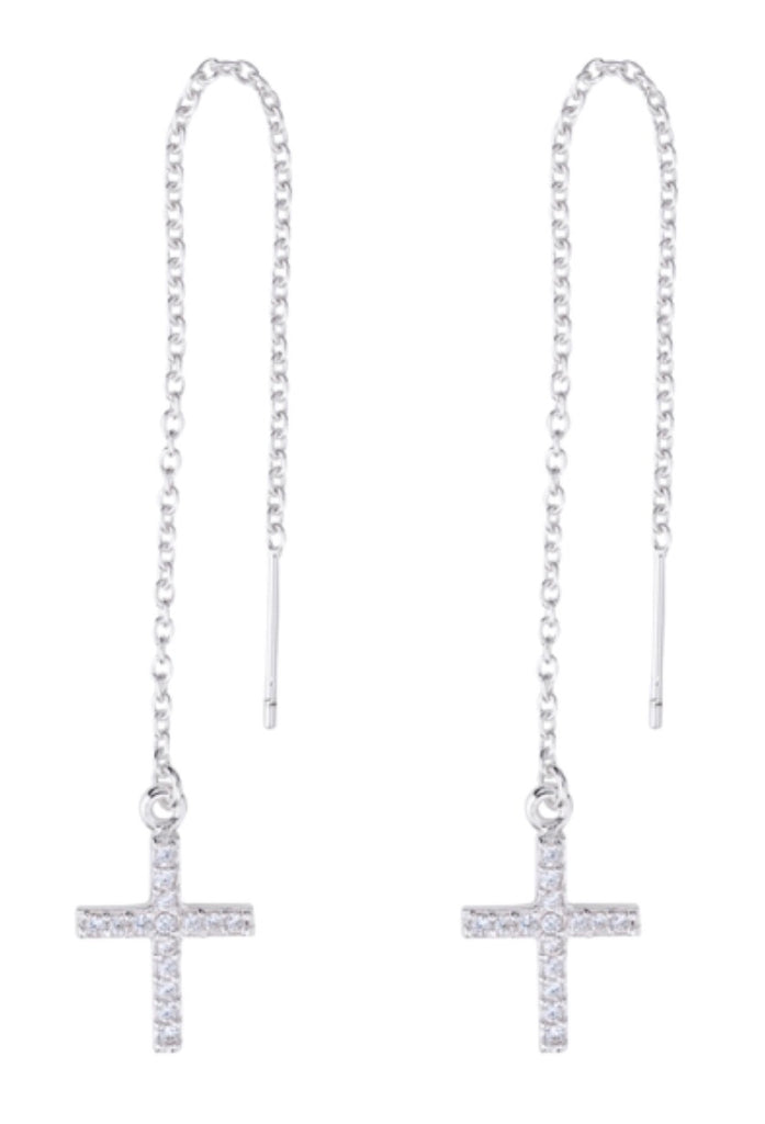Cross Threads Earrings in Sterling Silver