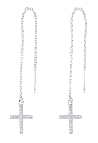 Cross Threads Earrings in Sterling Silver