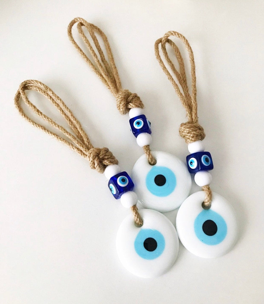 Organic White Evil Eye Ornament