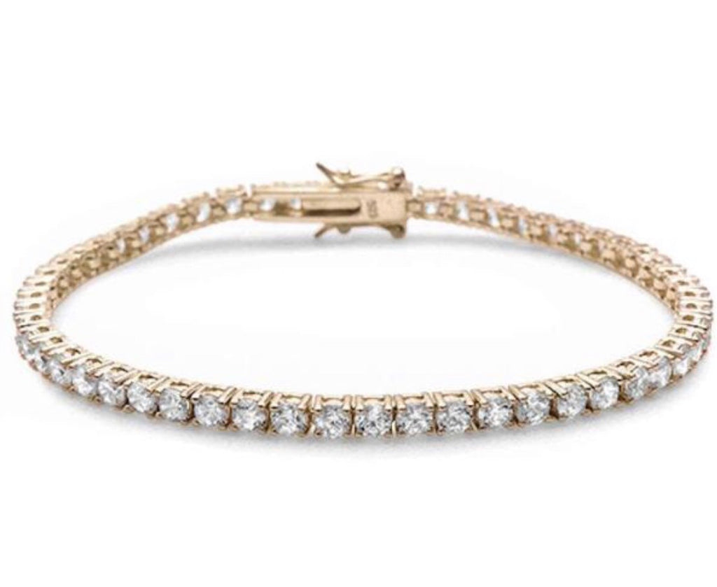 Tennis Bracelet 3mm Round in Gold