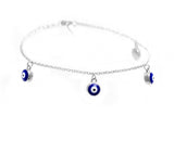 Evil Eye Charm Bracelet in Sterling Silver