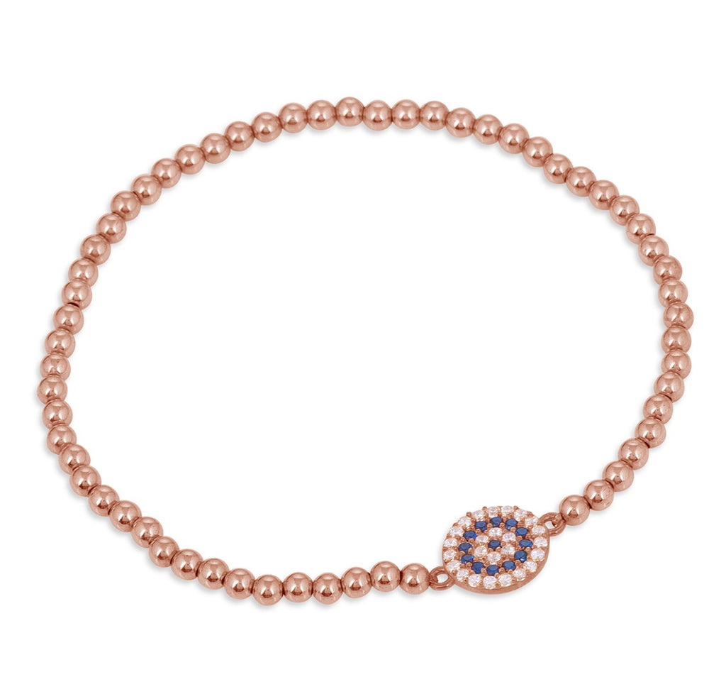 Wish Me Luck Beaded Bracelet in Rose Gold