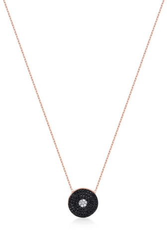 Black Diamond Necklace in Rose Gold