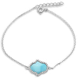 Hamsa Larimar Bracelet in Silver