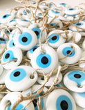 Mini White Evil Eye Ornament