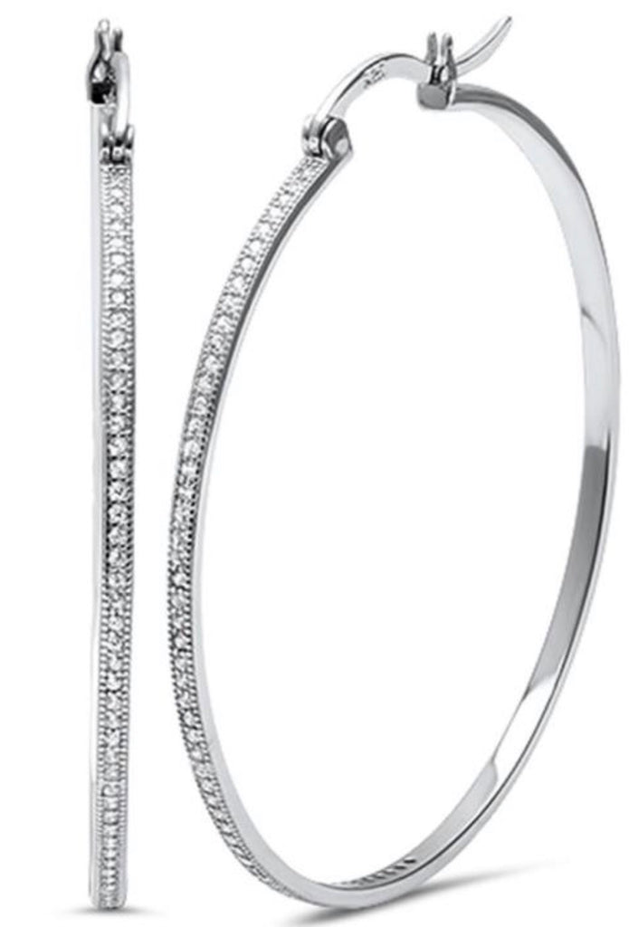 Diamonte Hoops in Sterling Silver