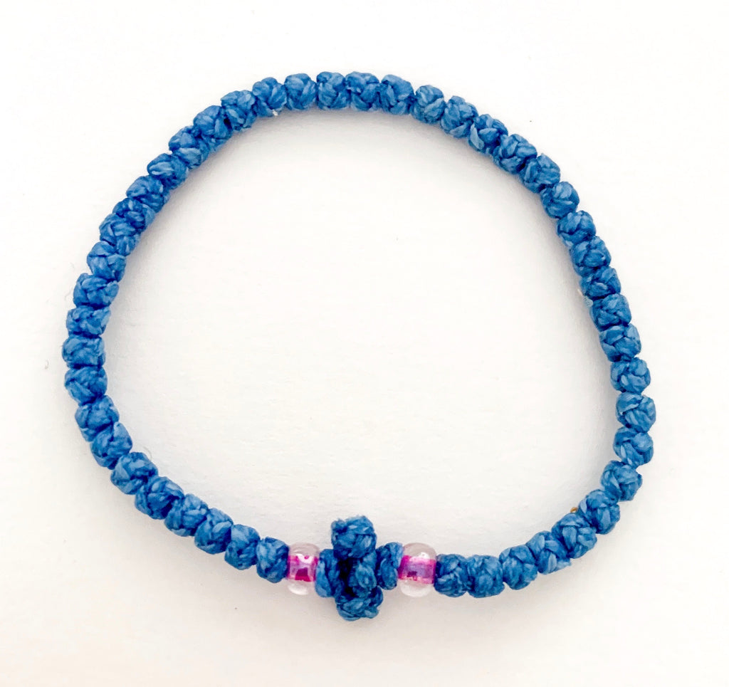Turquoise Komboskini with Purple Beads