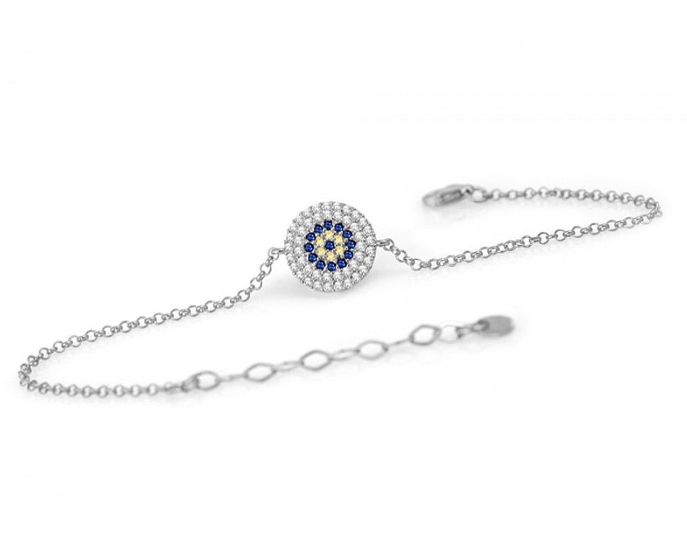 Celebrity Eye Disc Sterling Silver Bracelet