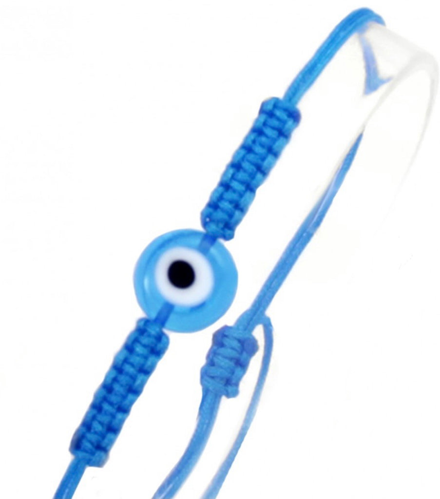 Blue Evil Eye Bead Cord Bracelet