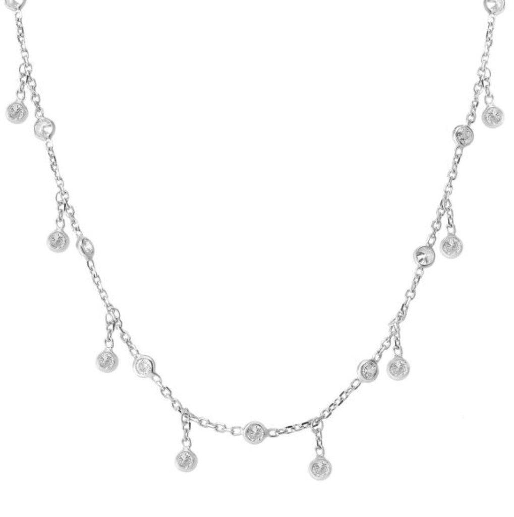 Chain Droplet Necklace in Sterling Silver