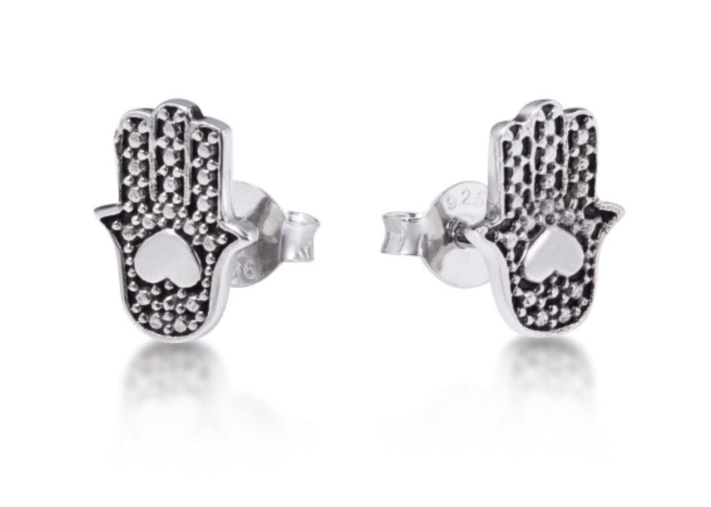 Hamsa Hand Earrings in Rose Gold