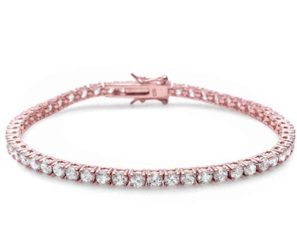 Tennis Bracelet 3mm Round in Rose Gold