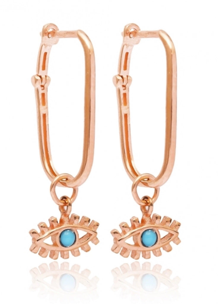 Eye Drop Earrings in Rose Gold