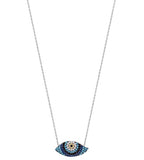 Zakynthos Evil Eye Necklace in Sterling Silver