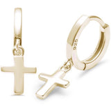 Cross Drop Earrings in Gold