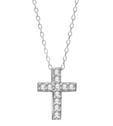 Celebrity Cross Necklace in Sterling Silver