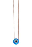 Round Opalite Eye Necklace in Rose Gold