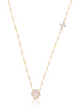 Sandy Clover and Cross Necklace in Gold and Mother Of Pearl