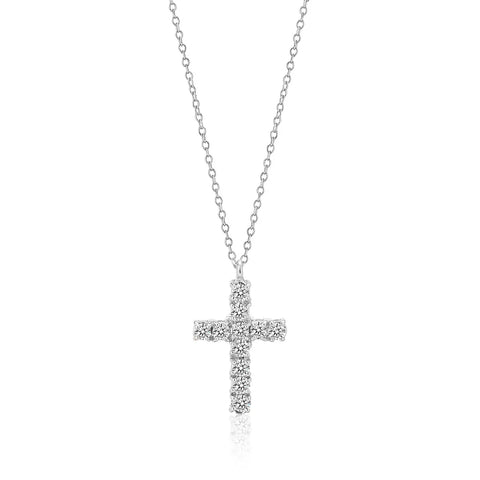 Ophelia Cross Necklace in Silver